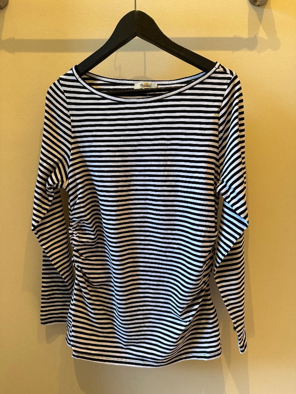 Madewell Ruched Crewneck Long Sleeve Tee